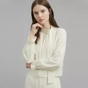 [샵앤] 국산 여성 레이어드 랩 리본 크롭 블라우스 SIU-WBL-21020