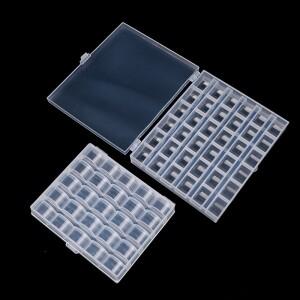 25/36 슬롯 보빈 박스 보관 스풀 케이스 재봉틀, 실 보관 플라스틱 투명 홀더 박스, 14.5x12x2.5cm