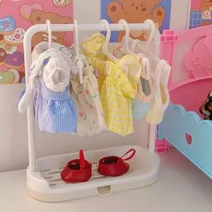 인형 옷걸이 행거 세트 미니 소품 모루 퍼프 건조대