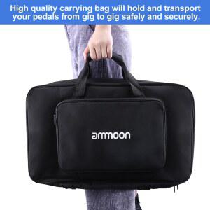 페달 보드 트레인 대형 합금 가방 알루미늄 기타 Ammoon 이펙터 테이프 픽 카포 4개 고정 케이스 캐리