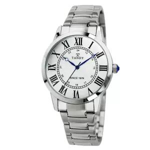 TANDY 탠디 클래식 커플 메탈 손목시계 T-3714 남자 화이트