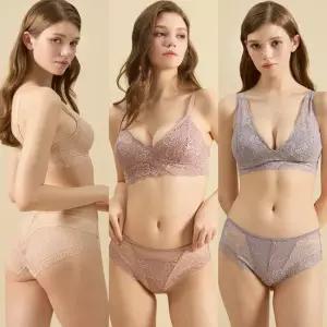 라보라 레이스 브라렛 노라인 팬티 6종세트 (BE+DPK+GY)