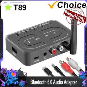 블루투스 6.0 오디오 수신기 3.5mm AUX RCA 마이크 포함 HIFI 스테레오 무선 어댑터 지원 자동차 스피커 앰