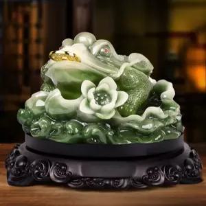 비취 삼족두꺼비 반지 풍수 재물운 인테리어 장식 삼족개구리 고급 선물 소품