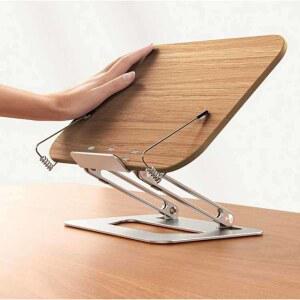 높이조절 원목 독서대 거북목 2중 거치대 바른 보호 바닥 탄소강