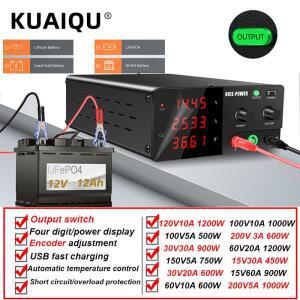 벤치 실험실 전원 공급 장치 조정 가능, 450W-1200W DC 인코더 손잡이 출력 스위치가 있는 120V 10A 100V 3