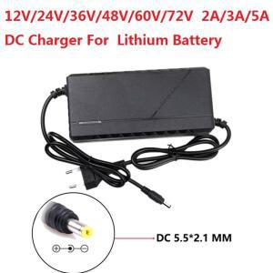 12V 24V 36V 48V 60V 72V 충전기 2A 3A 5A 리튬 배터리 팩 42 54.6 67.2 84V DC EU 스마트 지능형 고속