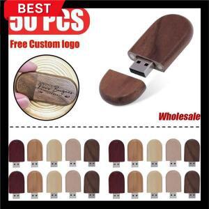 50개/묶음  맞춤 로고 나무 상자 USB 플래시 드라이브 8GB 개인 웨딩 선물 메모리 스틱 U 디스크