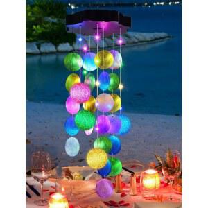 투두르 태양광 바람 소리, 2가지 모드로 부활절 파스텔 조명, 엄마 할머니 아내를 위한 조개껍데기 조명 선물, 정원 마당 파티오 장식을 LED 외부 장식용 모바일