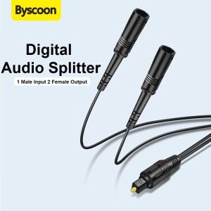 Byscoon 1x2 Toslink 디지털 광섬유 오디오 분배기 1 수 입력 2 암 출력(홈 시어터  Xbox  PS3/PS4용)