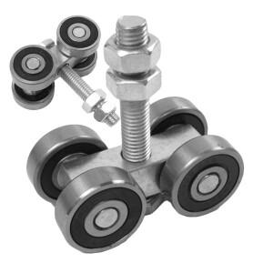 헛간 문 롤러 4륜 트롤리 어셈블리 헤비 듀티 슬라이딩 도어 행거 천장 장착 옷장용 하드웨어