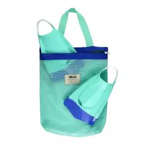 [엑스블루]2026년 수영훈련용 숏핀+숏핀백 테로 실리콘 오픈힐핀 오리발 엑스블루 남녀공용 민트블루