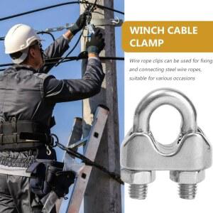 20 1개 스테인리스 스틸 클램프 로프 클립 공구 고정기 U자형 M3 케이블 새들 볼트 M5 하드웨어 패스너 와이어 빨랫줄