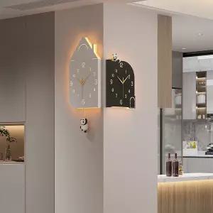 코너벽시계 LED 조명 양면 모서리 거실 사무실 벽걸이