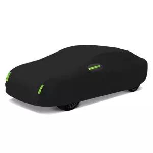 키보드스킨  전체 외부 블랙 자동차 커버 해치백 세단 SUV용 반사 스트립 포함 햇빛가리개 방진 보호 범용