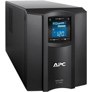 APC 스마트업스, SMC1500C 타워 백업업스, 1440VA 백업 배터리 전원 공급 장치, 8개의 NEMA 5-15R, SmartConnect 포트, AVR, 16GB USB 스토리지가 번들로 제공되는 LCD