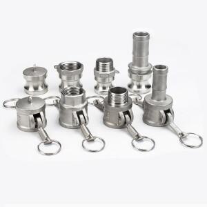 304 스테인리스 스틸 캠락 커플링 퀵 커넥트 피팅 1/2인치 3/4인치 1-1/4인치 호스 바브 나사 연결기 물 오