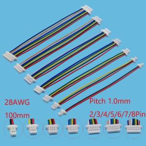 5/10Pcs JST SH1.0 1.0mm 암-암 와이어 케이블 커넥터 더블 헤드 2/3/4/5/6/7/8 핀 28AWG 10CM
