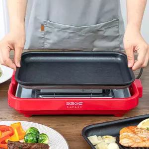 멀티 그릴 팬 분리형 식탁용 가정용 전기 그릴 팬 테이블 후라이팬 손님맞이 직사각형 캠핑용 통주물