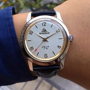 빈티지 상하이 시계 남성용 36mm 수동 기계식 손목시계 레트로 중국 앤티크 A581 수동 와인딩 시계 1963 오