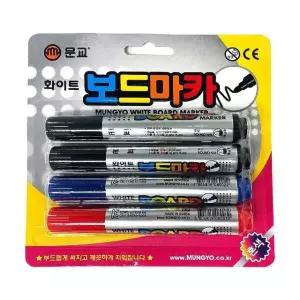 화이트보드 마카펜 4색 회의 필기구 색상펜 사무용 보드마커 (WFKJKUJ)