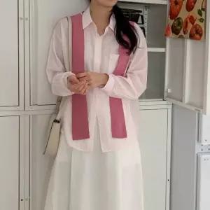 프릴블라우스 민소매블라우스 크롭셔츠 쉬폰블라우 (WFKIZ21)