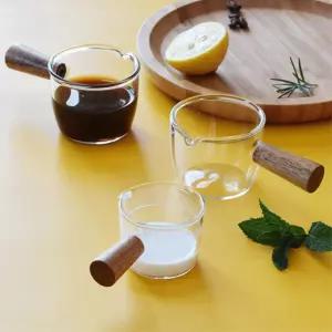 나무손잡이 에스프레소 유리 샷잔 예쁜그릇 홈카페 커피샷컵 바리스타용 아이스크림볼