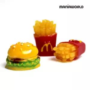 햄버거, 후렌치후라이 (감자튀김) 2p 세트 미니어처