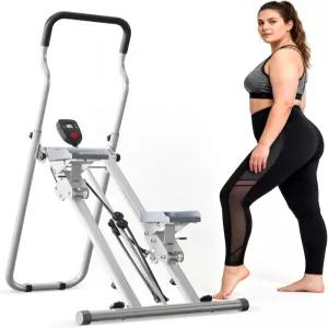 홈 짐용 수직 계단 스텝퍼 손잡이가 있는 접이식 운동 클라이머 머신 3단계 높이 조절 가능 미끄럼 방지