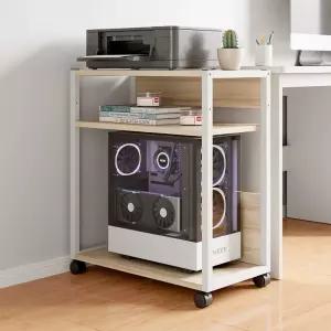 컴퓨터 본체 선반 3단 프레임 이동형 바퀴