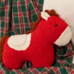 바이브모션 붉은말 장식소품 애착인형 홀스 인테리어동물피규어 귀여운 장식품 새해선물 사진촬영 붉은의