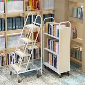 철제 책꽂이 트롤리 북트레이 2단 도서관 3단 북카트 책 수납 책장 간이 이동식