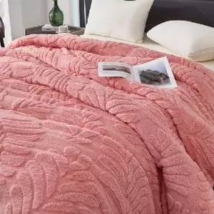 (색상 핑크나뭇잎담요)블랭킷 이불 양털 극세사 모달 겨울 대형 밍크 담요