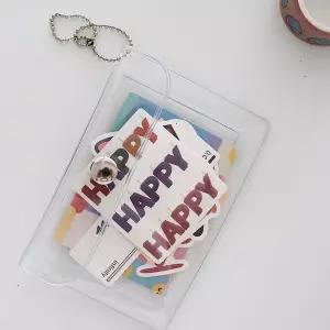 투명 카드지갑/ PVC 글리터 클리어 똑딱이 동전지갑 포토카드 파우치 포켓