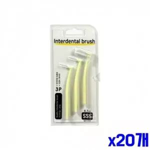 WL 고강도 와이어 치간칫솔L형 3P 0.7mm 아이보리 x20개