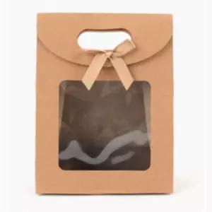 핫핑샵 손잡이 리본 투명창 종이 선물백 기프트백