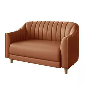 2인용 소파 카페 라운지 카멜색 가죽 모던 심플 의자