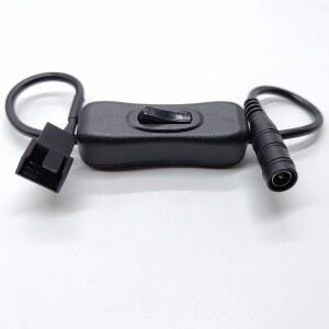 스위치가 있는 4핀 PC 팬 전원 어댑터 케이블에 DC 5.5*2.1mm 전원 공급 장치 플러그