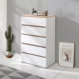 보루네오 레트로 핸드리스 600 5단 서랍장 BJ5307R (착불)