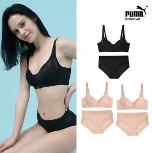 푸마 여성 베이직 브라 팬티 혼합 패키지 (3SET)_SKIN2+BLACK1