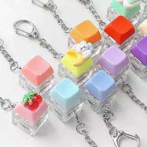 비즈아이 [9-882]LED 1구 청축 키캡키링 키보드키링 클릭커 키링 ,1개