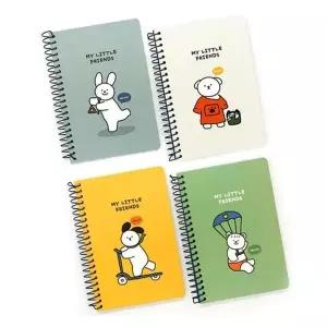 꼬망 원링노트 4개(혼합) 캐릭터 스프링공책 8mm 유선 (KYR-WB74C5B)