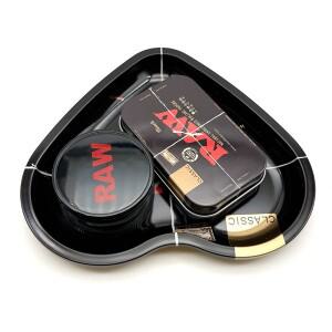 사랑 모양 담배 트레이 금속 롤링 16.5x18CM 60MM 플라스틱 허브 그라인더 2 스파이스 크러셔