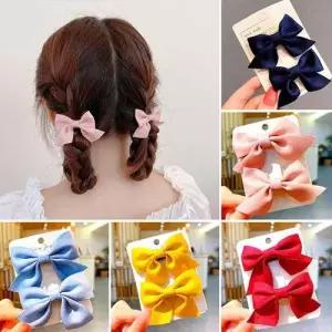 여성 여아 큐티 리본헤어핀 묶음머리 아동핀 귀요미 WD215B5