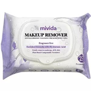 민감한 피부를 위한 히알루론산 알코올 프리 및 무향 메이크업 물티슈 식물성 리무버 여행 친화적인 25가지