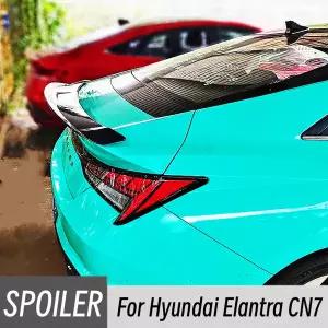현대 엘란트라 아반떼 CN7 용 블랙 카본 리어 트렁크 리드 덕테일 스포일러 윙 외부 튜닝 액세서리 부품
