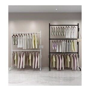 2단 행거 드레스룸 조립식 시스템 수납 옷걸이 철제 100cm 옷장 금색 2층 스탠드