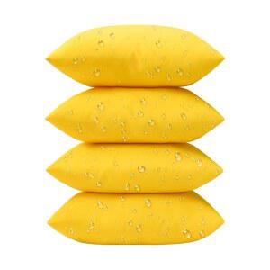 4개의 프리미엄 듀얼 사용 베개 커버가 노란색 방수 소파 던지기 베개 18 파티오 장식용 스터퍼 야외 텐트 팬토스코프 구성된 인치 필요 삽입물로 없는 화려한 쿠션