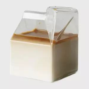 초등학생 간식시간 우유팩디자인 내열 유리컵 커피잔 포인트컵 테이블웨어 촬영용