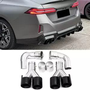 배기음튜닝 머플러 BMW 호환 G60 G61 520i 530i 쿼드 배기 팁 테일 파이프 시스템 노즐 용 듀얼의 자동차